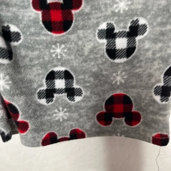 Disney Mickey Mouse Plaid Fleece Pajama Pants Gray Cozy Lounge Sleepwear Size 2X - Picture 4 of 6